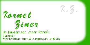 kornel ziner business card